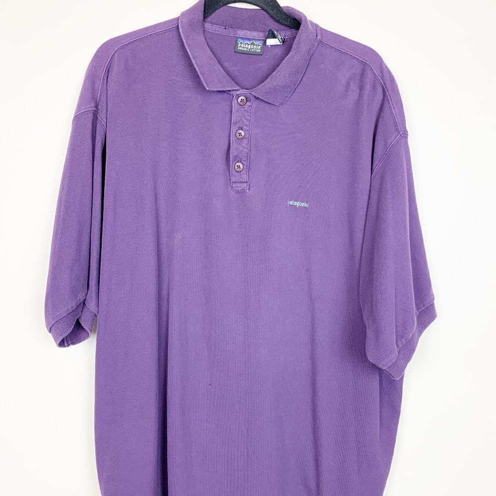 Patagonia Men's Purple Short Sleeve Polo Shirt XL